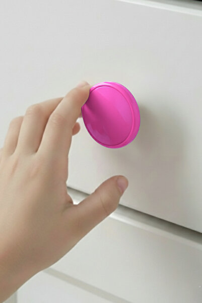 MegaVitrin Pink Children's Room Furniture Handle - 55 mm - Abs Plastic Single Button Cabinet and Drawer Handle