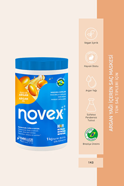 NOVEX Argan Oil - Yıpranmış Ve Işlem Görmüş Saçlar Için Onarıcı Argan Yağı Iç...