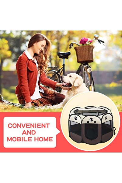 Yelajoy Large Portable Pet Playpen Puppy Kennel Exercise Fence Cage Oxford Crate,Gift for Pets,114x114x58cm