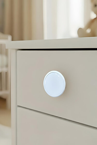 MegaVitrin White Children's Room Furniture Handle - 55 mm - Abs Plastic Single Button Cabinet and Drawer Handle