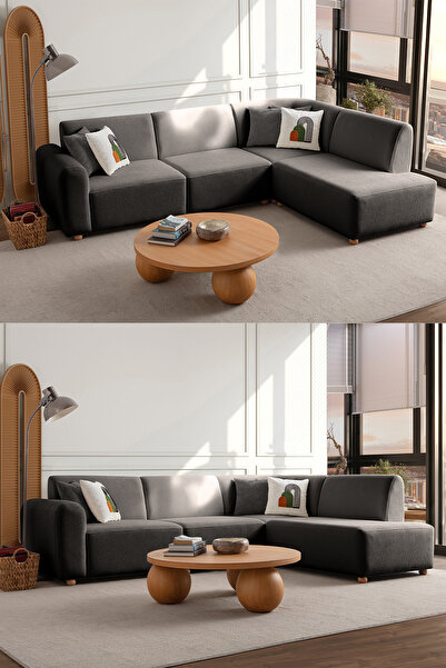 Eymense Sloft Köşe Koltuk Takımı Antrasit