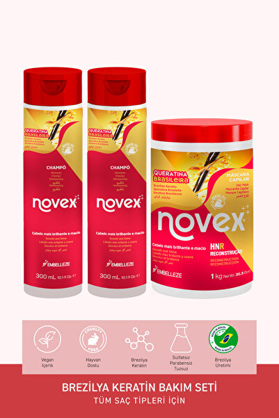 NOVEX Brezilya Keratin - Kurumuş Ve Zarar Görmüş Saçlar Için Şampuan 300ml X2...