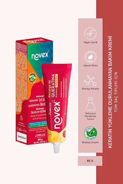 NOVEX Brezilya Keratin - Kurumuş Ve Zarar Görmüş Saçlar Için Keratin Yükleme Saç Bakım Kremi 80g