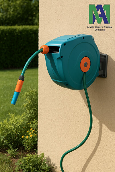 Unbranded/Generic بكرة مع خرطوم 20 متر قابل للسحب أوتوماتيكيا + مسدس رش هدية