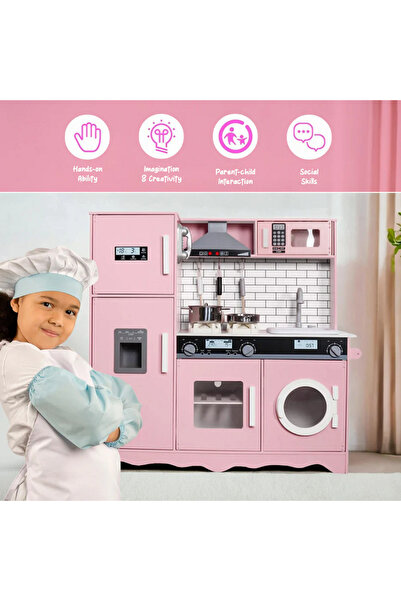 Smart Vibe Bucătărie electronică din lemn MDF pentru copii Bella Cucina cu sunete și lumini, 97 cm Inaltime,