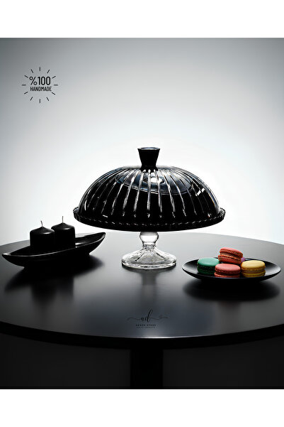 Akden Kristal KRİSTAL KESME DEKOR KEK/PASTA / KURABİYE FANUSU