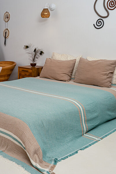 Rikka Home 100% Cotton Double Muslin Blanket/Bedspread 210X225, Lightweight, ...