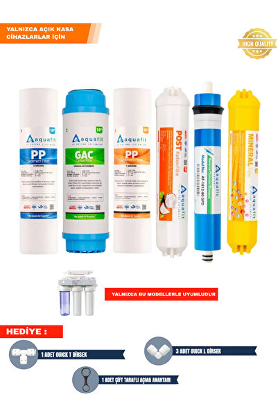 aquafit Su Arıtma Filtresi – Açık Kasa 10 inç 6’lı Filtre Seti