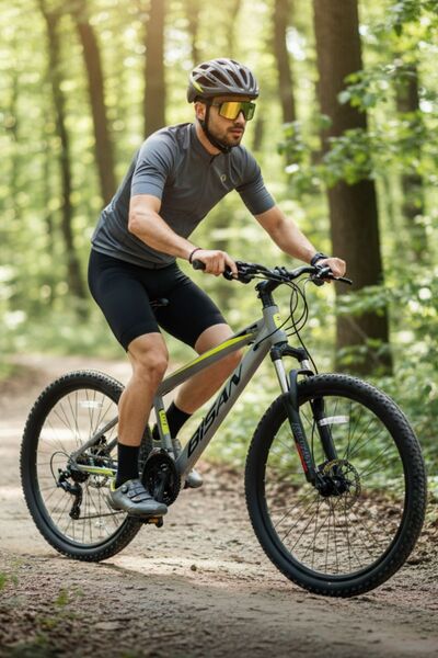 Bisan Cooper Dağ Bisikleti 27.5 Jant 21 Vites 37 Cm Alüminyum Kadro Mekanik Disk Fren Açık Gri Sarı Unisex