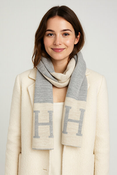 Sebir Moda Eșarfă tricotată cu două fețe cu model H