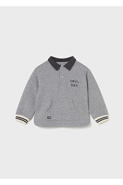 MAYORAL Baby Boy Collared T-Shirt Gray
