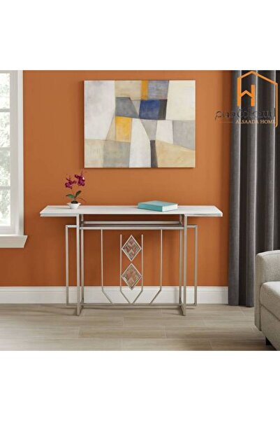 Al Saada Home Reception Console Table - Marble - 80 x 40 x 140 cm