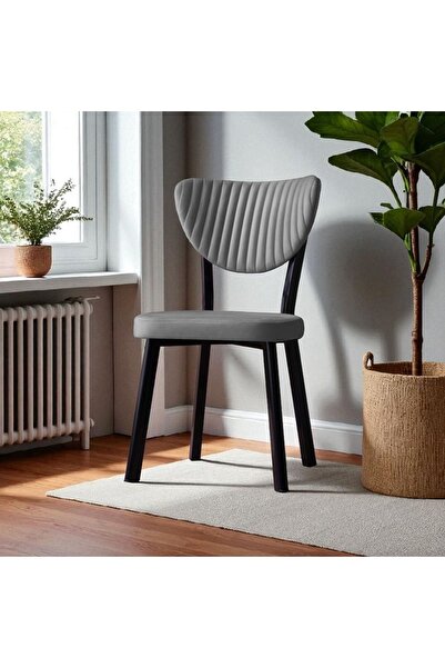 Casafun Set of 4 extra durable chairs, upholstered in Velvet, Gemstone, HoReCa kitchen, living room, black metal frame