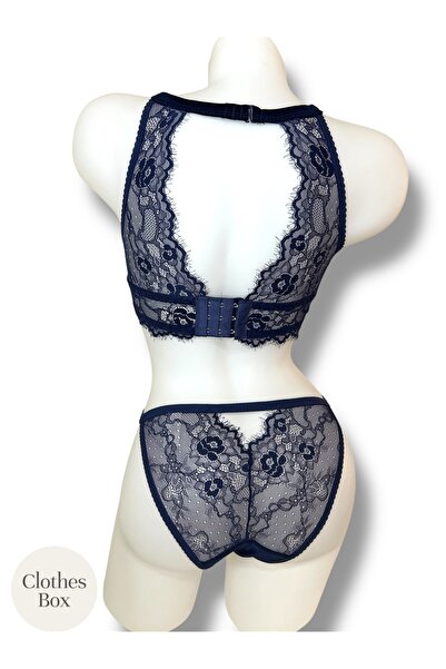 F.K Σετ εσώρουχα με λουράκι Push Up Lace Bra Panty