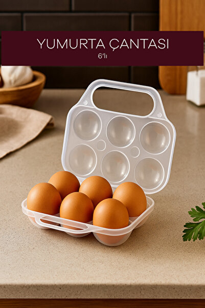 Sunplast 6'lı Saplı Yumurta Taşıma Kutusu, Piknik İçin Güvenli ve Şık Saklama Çözümü
