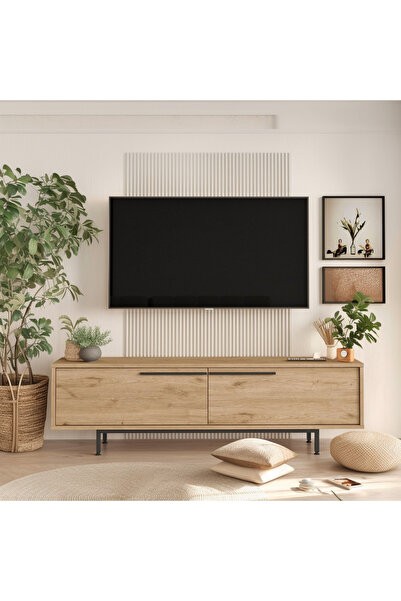 L'occi Concept Leena 160cm Tv Ünitesi Sehpası Metal Ayaklı Sepet LA1-S