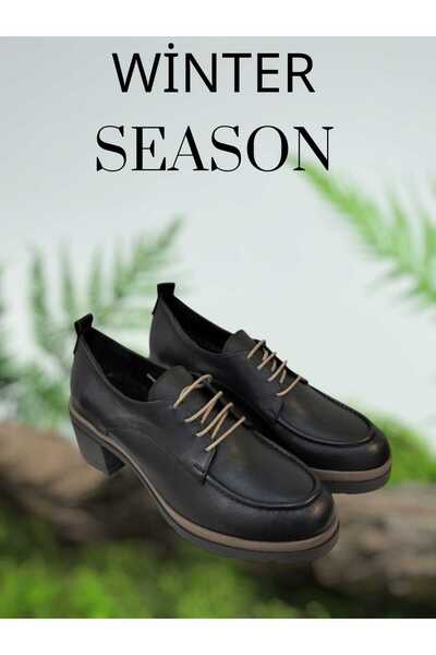Escarpinshoes KADIN HAKİKİ DERİ TOPUKLU GÜNLÜK ŞIK AYAKKABI