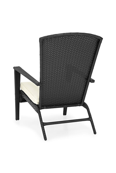 Maison Mex Garden/Terrace Armchair, Kampem, 65 x 85 x 90cm, Black/Beige