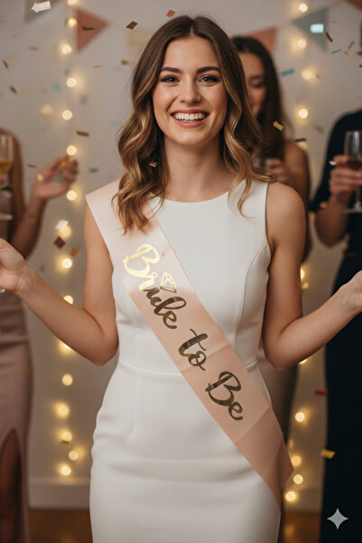 Deniz Party Store Pudra Gold Yaldızı Bride To Be Kuşak Bekarlığa Veda Kuşağı