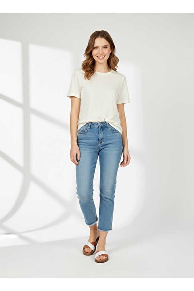 BARONES SHOES Kadın Kırmızı Beyaz Hakiki Deri Çapraz Bant Terlik