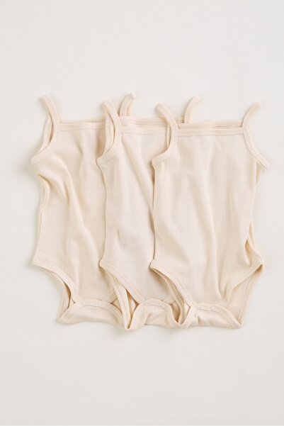 Bondberro Set of 3 100% Cotton Strap Rompers for Newborn Girls and Babies