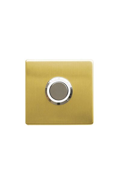 LOCKWAY Z-201GB Paslanmaz Tek Kontak Zil Butonu Beyaz Led - Altın Renk
