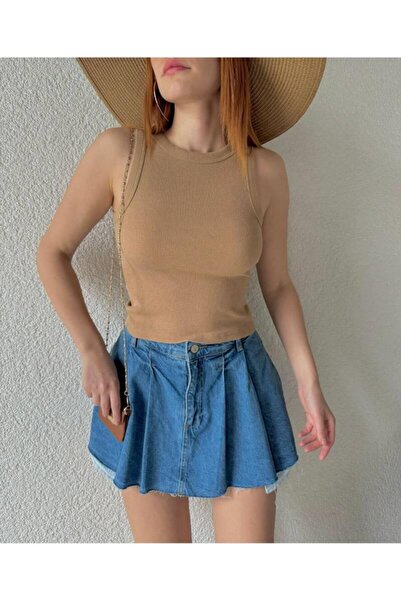 Pafi Moda Mira Vizon Блуза с кръгла яка за жени с високо качество