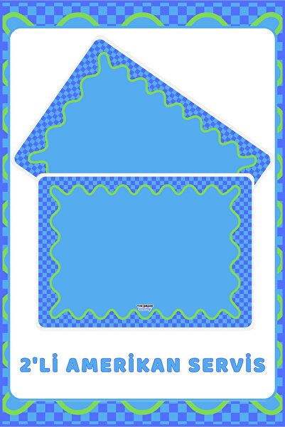 The Grade Αμερικανικό σετ 2 τεμαχίων πολύχρωμα καρό σερβίτσια και διακοσμητικ...