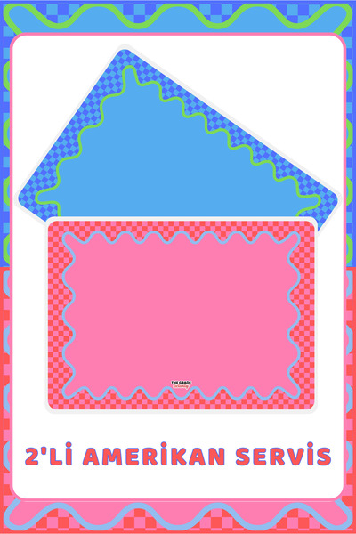 The Grade Amerikan Servisi 2'li Renkli Damalı Sofra Ve Ev Dekorasyon Yemek Al...