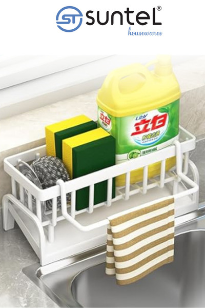 Suntel Tezgah Üstü Sıvı Sabunluk Ve Süngerlik Organizer