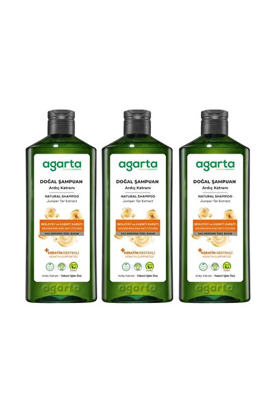 Agarta Doğal Şampuan Ardıç katranı-Kretin 400 ml x 3 Adet
