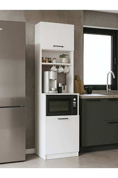 dorpek Tuco 1 Kapaklı Mutfak Dolabı Kahve Köşesi Çok Amaçlı Dolap Beyaz