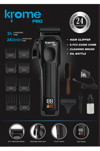 Krome Pro- Trimmer for Hair & Beard with High Quality Ceramic Blade