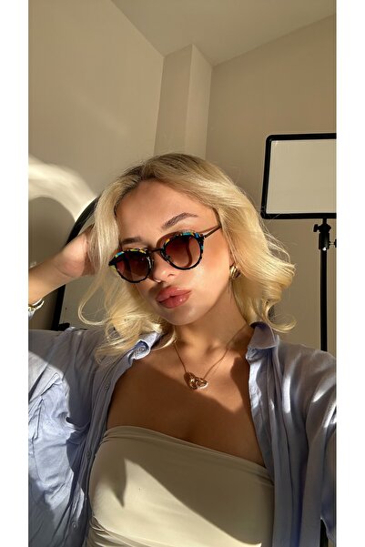 Angel Eyes Brown Glass Patterned Framed Women's Sunglasses Ae2049c75