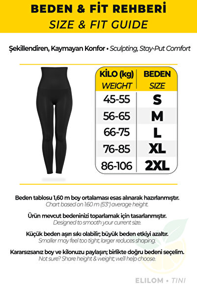 elilom Tini Extra Tight Corset Leggings High Waist, Belly Slimming Shaping Leggings Black —