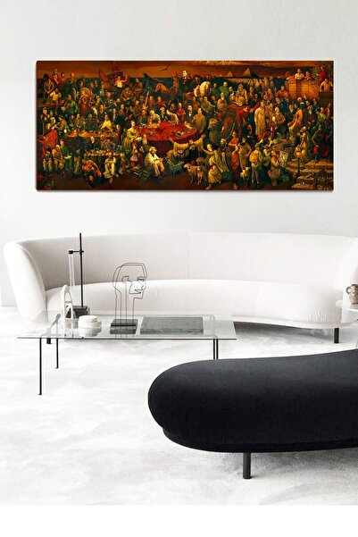 ColorVision Atatürk Ve Yüzdört Ünlü Kanvas Tablo60x140 Cm