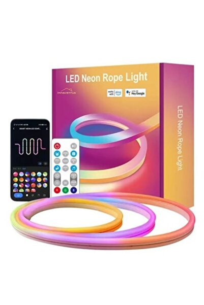 INNOVENTUS Banda LED Neon RGBIC inteligenta INNOVENTUS®, 5 metri, Aplicatie W...