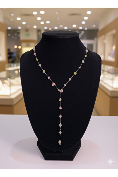 Z&T ACCESORIES قلادة من الحجر الطبيعي على شكل حرف Y قابلة للتعديل