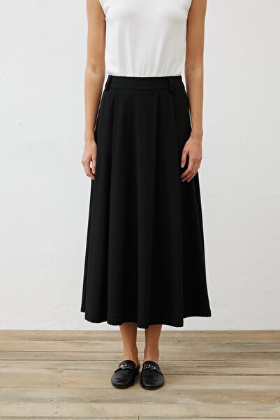 TERZİ DÜKKANI تنورة بلاك بليك فيسكوز ذات ثنيات