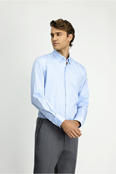Kiğılı Long Sleeve Classic Striped Cotton Shirt