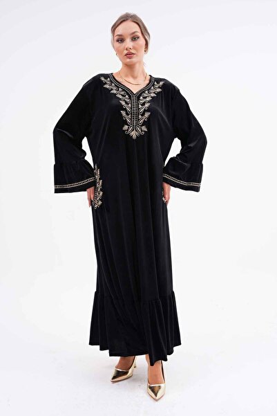 EL jadida فستان سهرة مخملي كبير الحجم للنساء