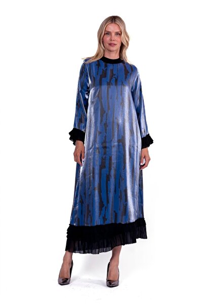 Invee Шифонна сукня з рюшами LACİVERT