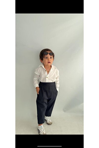favorimkids Bebek Çocuk Krem Uzun Kollu Pantalon Gömlek Takım 1-5 yaş new5
