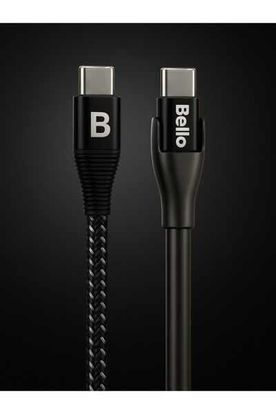 Tech&bello accessories Type-c Type-c Standlı Koruyuculu Örgülü Hızlı Şarj Data Kablosu 100w 1.2m Ba-02