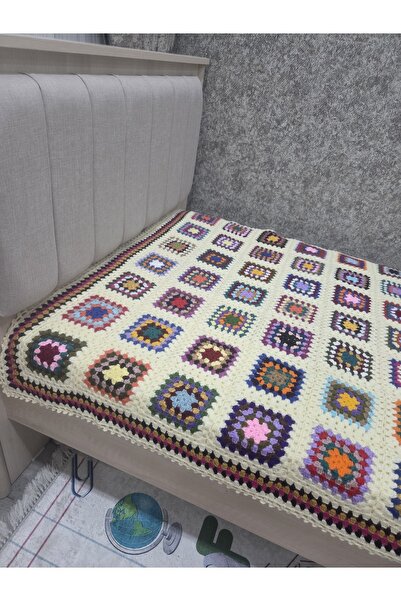 HAZEM El Örgüsü Motifli Battaniye | El Yapımı & Dekoratif