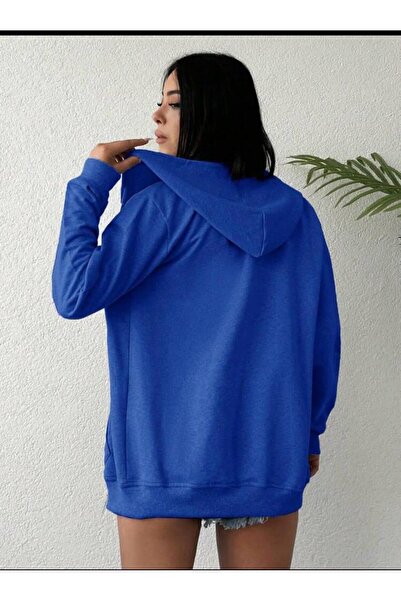 Pinem Unisex Üç İplik Kapşonlu Hırka Fermuarlı Sweat