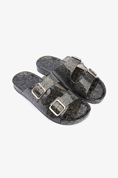 Penti Glitter Jelly Μαύρες Παντόφλες