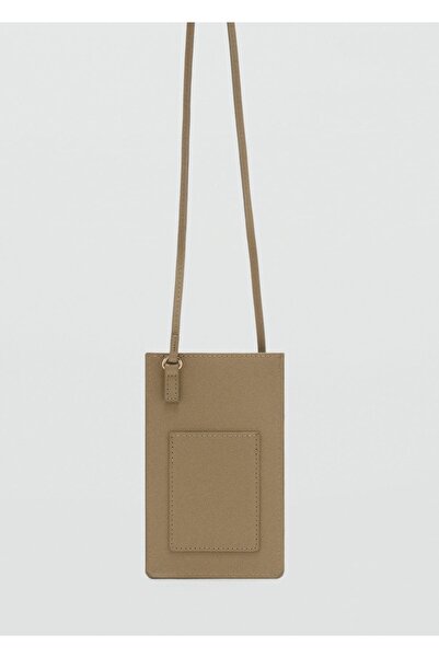 MANGO Woman Saffiano görünümlü çapraz askılı telefon kılıfı