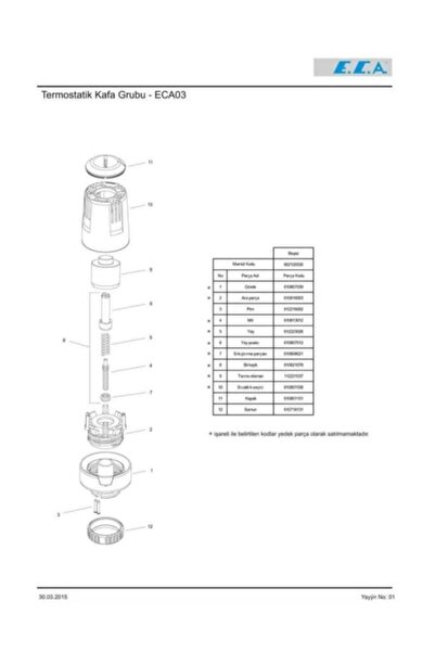 Eca Termostatik Vana Kafası Trv4