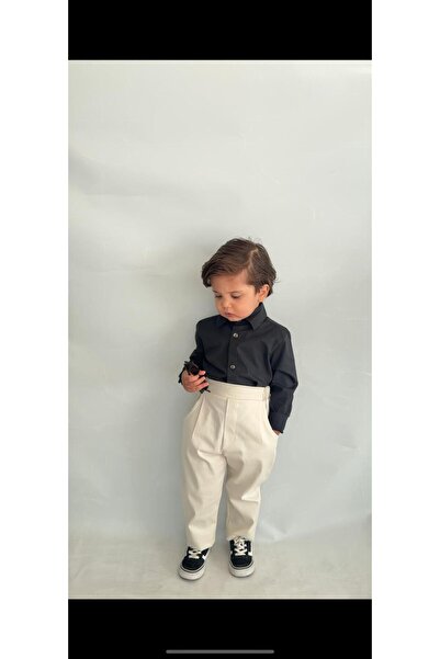 favorimkids Baby Kids Cream Long Sleeve Pantalon Shirt Suit 1-5 Years Old New4